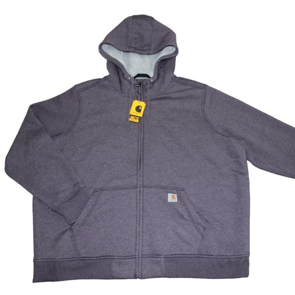 Carhartt Clarksburg Purple Sherpa Lined Zip Sweatshirt Hoodie Women 1X 2X 3X NWT - Picture 2 of 8